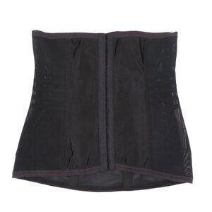 Rago Women Small 26 Solid Black 821 Satin Panel Waist Cincher Boning Hook Eye